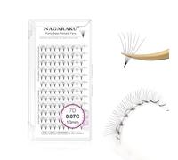 NAGARAKU 7D Premade Fans 120 Fans Pointy Base 0.07 C 10mm Cils Volume Russe | Éventail large à 360° Base Fine Pour Un Prélèvement Rapide, Une Pose Précise Et Un Volume Aérien Sans Alourdir Le Regard