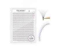 NAGARAKU 8D Premade Fans Cils Prefait Bouquet Volume Russe 320 Fans Boîte XL Pro 16 Rows Préfabriqués Éventails Base Fine Pointue Faciles à Poser Léger Doux Naturel Moelleux Noir Mat(0.07 D 13mm)