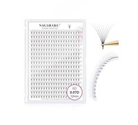 NAGARAKU 8D Premade Fans Cils Prefait Bouquet Volume Russe 320 Fans Boîte XL Pro 16 Rows Préfabriqués Éventails Base Fine Pointue Faciles à Poser Léger Doux Naturel Moelleux Noir Mat(0.07 D 12mm)
