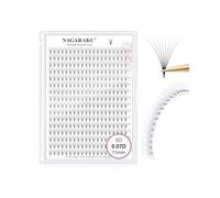 NAGARAKU 8D Premade Fans Cils Prefait Bouquet Volume Russe 320 Fans Boîte XL Pro 16 Rows Préfabriqués Éventails Base Fine Pointue Faciles à Poser Léger Doux Naturel Moelleux Noir Mat(0.07 D 11mm)