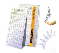 NAGARAKU Cils Anime 92 Fans Pour Un Effet Yeux Manga Superposés Cils Monobloc Préfaits Style Manga Sans Gel Fixateur Sans Chute Ultra Légers Base Plate Application Rapide (Fairy 0.07 C 8-15mm)