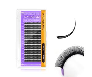 NAGARAKU Cils Classiques 0.05mm C 09mm Noir Volume Russe ou 1:1 16 Rows | Haute Densité, Base Sans Résidus Ni Colle Fibre Souple Et Légère Précise Pour Créer Rapidement Un Volume Naturel Ou Intense