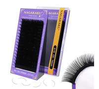 NAGARAKU Cils Classiques 0.15mm CC 14mm Noir Volume Russe ou 1:1 16 Rows | Haute Densité, Base Sans Résidus Ni Colle Fibre Souple Et Légère Précise Pour Créer Rapidement Un Volume Naturel Ou Intense