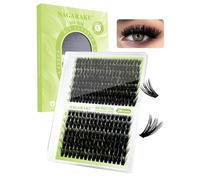 NAGARAKU Cils Cluster 80D 100D Mega Volume Bande Fine Knot Free 280 Pcs DIY Touffes Courtes Dense et Vaporeux Ne Se Désagrègent Pas Style Manga Glamour Réutilisable Noir 14 Rows (0,07mm C 9-15mm)