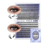 NAGARAKU Cils DIY à Bande Fine 30D 40D Mega DIY 280 Cluster Individuels Bouquet Volume Set éPais Et Moelleux Bande Mince Grappes de Naturel Vaporeux Lash Pour Débutants Noir 14 Rows (0,07mm C 9-15mm)