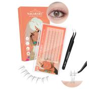 NAGARAKU Cils Inférieurs Auto-Adhésifs Manga Avec Pince Set 60 Fans C 5-7mm | Double Pointes Pour Un Effet Délicat Style Naturel Élégant, Bande Fine 0,07mm Application En 1 Étape Sans Colle Ni Dissolvant