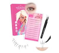 NAGARAKU Cils Inférieurs Auto-Adhésifs Manga Avec Pince Set 80 Fans J 4-8mm | 4 Bouquets Par Œil 5 Paires Expressif Tendance Design Patte De Chat, Sans Colle Ni Dissolvant Bande Fine Pour Un Regard Doux