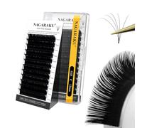 NAGARAKU Easy Fan Cils 2 Layers 2~20D Automatique Bouquet Extension de Cils Russe Volume Technique Blooming Clump Auto-Éventail Doux Naturel Auto Self Fanning Fluffy Eyelash Noir (0.05 C 12mm)