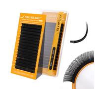NAGARAKU Ellipse Plat Cils 5e Génération Pointes Double Ultra Légers Fins Naturels Individuels Boucle Stable Plats Fendus Divisées Noir Mat Extension de Cils à Cils Flat Lash 16 Rows (0.15 D 11mm)