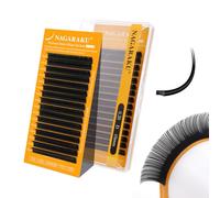 NAGARAKU Ellipse Plat Cils 5e Génération Pointes Double Ultra Légers Fins Naturels Individuels Boucle Stable Plats Fendus Divisées Noir Mat Extension de Cils à Cils Flat Lash 16 Rows (0.20 D 10mm)