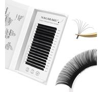 NAGARAKU Extension de Cils à Cils Individuel Luxe Classiques 1:1 De 3ème Génération Faites à La Main Doux Cils Naturel Boucle Stable Léger Wipsy Singel Eyelash Noir Mat 16 Rows(0.12mm D 9mm)