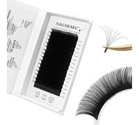 NAGARAKU Extension de Cils à Cils Individuel Luxe Classiques 1:1 De 3ème Génération Faites à La Main Doux Cils Naturel Boucle Stable Léger Wipsy Singel Eyelash Noir Mat 16 Rows(0.07mm C 15mm)