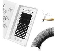 NAGARAKU Extension de Cils à Cils Individuel Luxe Classiques 1:1 De 3ème Génération Faites à La Main Doux Cils Naturel Boucle Stable Léger Wipsy Singel Eyelash Noir Mat 16 Rows(0.12mm D 7-15m)