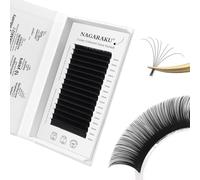 NAGARAKU Extension de Cils à Cils Individuel Luxe Classiques 1:1 De 3ème Génération Faites à La Main Doux Cils Naturel Boucle Stable Léger Wipsy Singel Eyelash Noir Mat 16 Rows(0.07mm C 10mm)