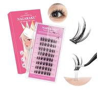 NAGARAKU Faux Cils Auto-Adhésifs 56 Pièces Effet Clair De Lune Effet Naturel Sans Colle Ni Dissolvant Réutilisables Application En Une Seule Étape Self-Adhesive Eyelash Style Naturel 0,07mm C 6-15mm