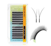 NAGARAKU Fox YY Cils 4D Volume Pointes Doubles Bouquets Préfaits Éventails Doux Légers Souple Naturel Effet Eyeliner Effet Fox Cat Eye Regard Allongé Pour Technicienne de Cils Noir Mat (0.07 D 9mm)