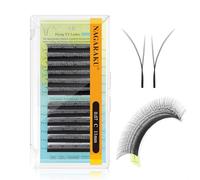 NAGARAKU Fox YY Cils 4D Volume Pointes Doubles Bouquets Préfaits Éventails Doux Légers Souple Naturel Effet Eyeliner Effet Fox Cat Eye Regard Allongé Pour Technicienne de Cils Noir Mat (0.07 C 11mm)