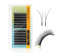 NAGARAKU Fox YY Cils 4D Volume Pointes Doubles Bouquets Préfaits Éventails Doux Légers Souple Naturel Effet Eyeliner Effet Fox Cat Eye Regard Allongé Pour Technicienne de Cils Noir Mat (0.07 D 13mm)