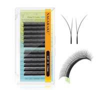 NAGARAKU Fox YY Cils 4D Volume Pointes Doubles Bouquets Préfaits Éventails Doux Légers Souple Naturel Effet Eyeliner Effet Fox Cat Eye Regard Allongé Pour Technicienne de Cils Noir Mat (0.07 D 12mm)