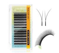 NAGARAKU Fox YY Cils 4D Volume Pointes Doubles Bouquets Préfaits Éventails Doux Légers Souple Naturel Effet Eyeliner Effet Fox Cat Eye Regard Allongé Pour Technicienne de Cils Noir Mat (0.07 D 9-14mm)