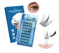 NAGARAKU Lot de 40 grappes de cils auto-adhésives à faire soi-même, sans colle ni dissolvant nécessaires, en une seule étape, pré-collés, sans dommages, réutilisables, style trilogie (SA-09, courbure