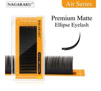 Nagaraku Nouvelle Série Air Premium Mat Ellipse Cils Haute Densité Pointes Fendues Cils Légers Naturels Noir Mat.C.0.15mm