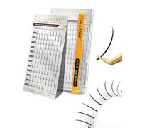 NAGARAKU Premade Spikes Préfabriqués Manga Wispy Cils 0.07 D 8-15mm Noirs | 4 Cils Individuels Par Bouquet Avec Une Base Plate et Des Pointes Rassemblées Pour Des Spikes Anime Manga Nets et Précis