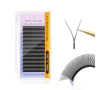 NAGARAKU YYY Cils 3 Tips Triple YY Lashes 6D Y Lash Tissés en Croix à la Main Bouquet de Cils Volume Russe Faux Cils Naturel Préfait Ventilateur Wispies Cluster Eyelash Noir 12 Rows(0.07 D 14mm）