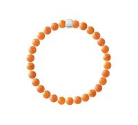 Nàgàrjuna - Bracelet ZEN Jaspe Orange 6 mm - Argent 925 Millièmes - Élastique Haute Résistance - Bijou Homme Femme