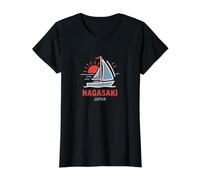 Nagasaki Japan Voilier Coucher de Soleil T-Shirt Graphique avec Valeur