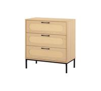 Nagato - commode - cannage et effet bois - 70 cm - Bois