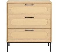 Bestmobilier – Commode Nagato – cannage et effet bois, 70 cm, bois