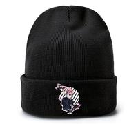 NAGBCTY Bonnet femme d'hiver SK8 The Infi-nity, bonnet à revers doux avec imprimé, bonnet de randonnée en plein air à rétention thermique(Black13)