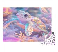nage Tortue iridescente Puzzle 1000 Pièces Standard Famille Jeu De Société Défi Intellectuel Amazon’s Choice Loisir Détente Papier Mat Anti-reflet 70x50cm/1000pcs