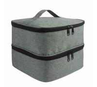 Nagellack-Aufbewahrungskoffer, Großer Aufbewahrungskoffer with Zip verschluss für Nagellack, Geteilte Kosmetiktasche für zu Hause, weicher Nagelzubehör-Organizer für Nagelgel, Nagelfeilen, Gris