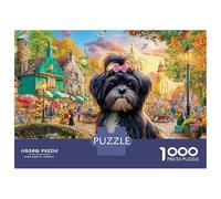 Nager Chihuahua 1000 Pièces Puzzle Impossible Belle Décoration Familiale Chihuahua en Fleurs Puzzle Jouets De Jeu pour Adultes 52x38cm/1000pcs