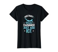 Nageur d'hiver instantané, il Suffit d'ajouter de la Glace T-Shirt Graphique avec Valeur, Femme, Noir, M
