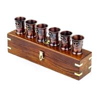 Nagina International 06 verres à shot avec boîte en palissandre