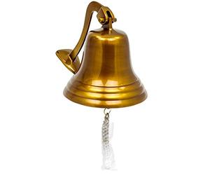 Nagina International Cloche Haut de Gamme en Fonte d'aluminium pour navires de la Marine | Cadeaux Décor Pépinière (6 Pouces, Laiton Antique)