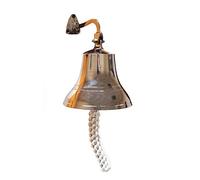 Nagina International Grande Cloche Murale en Laiton Massif, Plaqué Chrome - 6 "