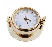 Nagina International Horloge murale en laiton brillant de haute qualité, ouverture avec trou décoratif de pirate, style nautique maritime, cadeau décoratif