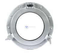 Nagina International Hublot de Bateau de Pirate de qualité supérieure en Aluminium Nautique à revêtement en Poudre | Accent de décor Mural Exclusif (10 Pouces, revêtement argenté)