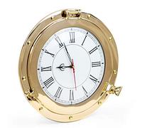 Nagina International Hublot Nautique Haut de Gamme en Laiton | Horloge Murale à Cadran Romain en métal élégant du Navire Pirate | Cadeaux décoratifs pour la Maison (12 Pouces)
