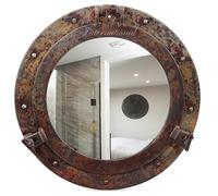Nagina International Miroir de hublot Nautique Haut de Gamme en cuivre Rustique naufragé | Miroirs de Salle de Bain Nautiques (Aluminum Miroir, 17 Pouces)