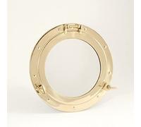Nagina International Miroir hublot lourd en laiton nautique de luxe - Captain Maritime Beach Décoration d'intérieur Cadeau (20,3 cm)