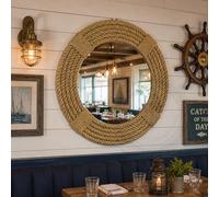 Nagina International Miroirs décoratifs Ronds à Corde torsadée - Miroir à Corde accentuée | Cadeaux décor Marin Marin | Miroirs de Salle de Bain (12 Pouces)