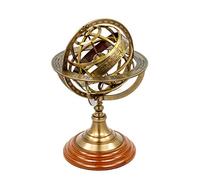 Nagina International Présentoir à Sphère Globe Antique en Laiton Vintage Armillaire Zodiac Antique | Décor de Navire Antique de Pirate (Moyen, Laiton Antique)