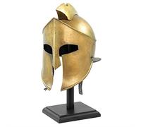 Nagina International Réplique du casque du Roi Leonidas du film Spartan 300 avec support noir - Style vintage classique - Finition bronze antique