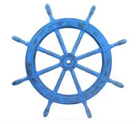 Nagina International Roue de Bateau en Bois fabriqué à la Main, Nautique Bleu Antique de 30 "| Décoration Murale pour la Maison