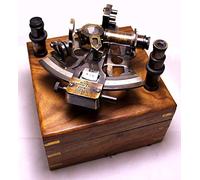 Nagina International Sextant Astrolabe en Bronze avec Deux télescopes, 5 "- Coffret en Bois: Collection Nautique